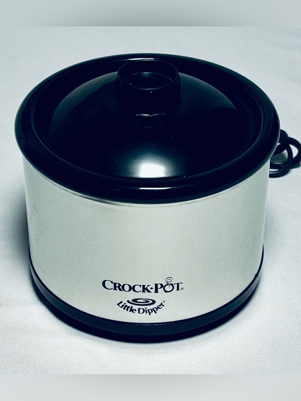 Crock Pot Little Dipper Mini Slow Cooker 16oz Chrome Black 32041 Very Good